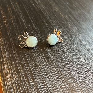 Beautiful Natural Stone and Sterling Earrings- Artisan made